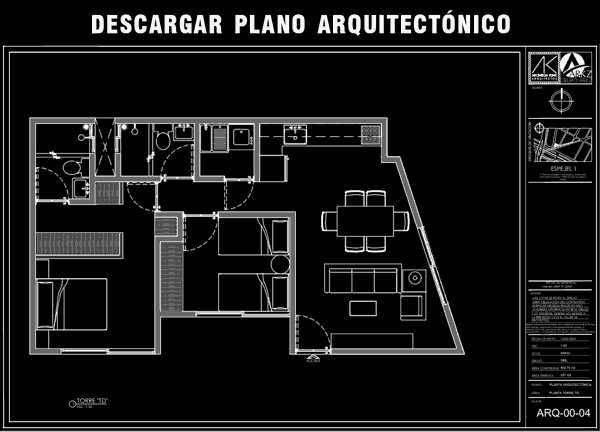 Descargar Plano Arquitectónico Departamento 104