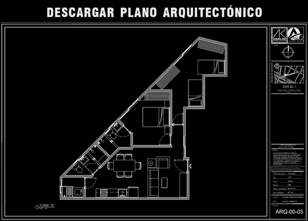 Descargar Plano Arquitectónico Departamento 105