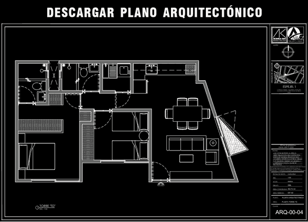 Descargar Plano Arquitectónico Departamento 304